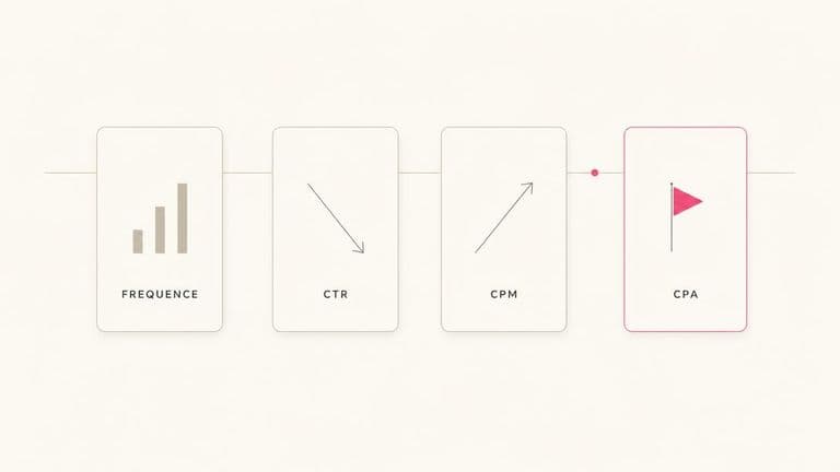 Détecter la creative fatigue : les 3 métriques qui bougent avant ton CPA